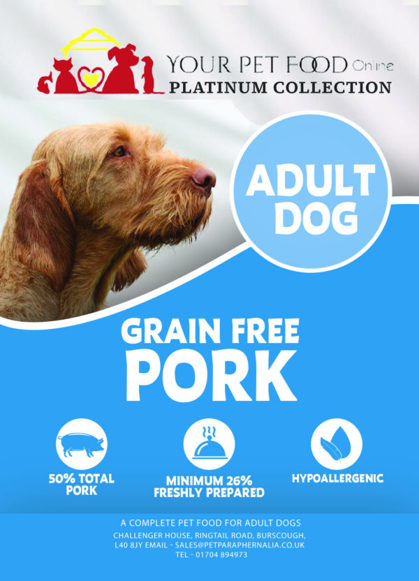 Grain Free Freshly Prepared Pork for Your Adult Dog