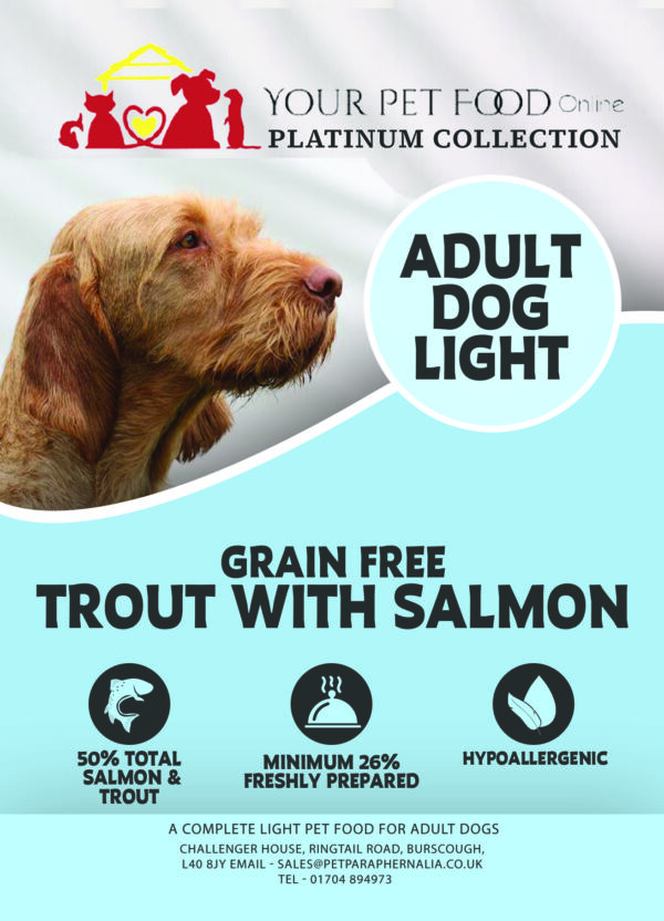 Grain Free Freshly Prepared Trout & Salmon for Your Over Weight or Less Active Dog