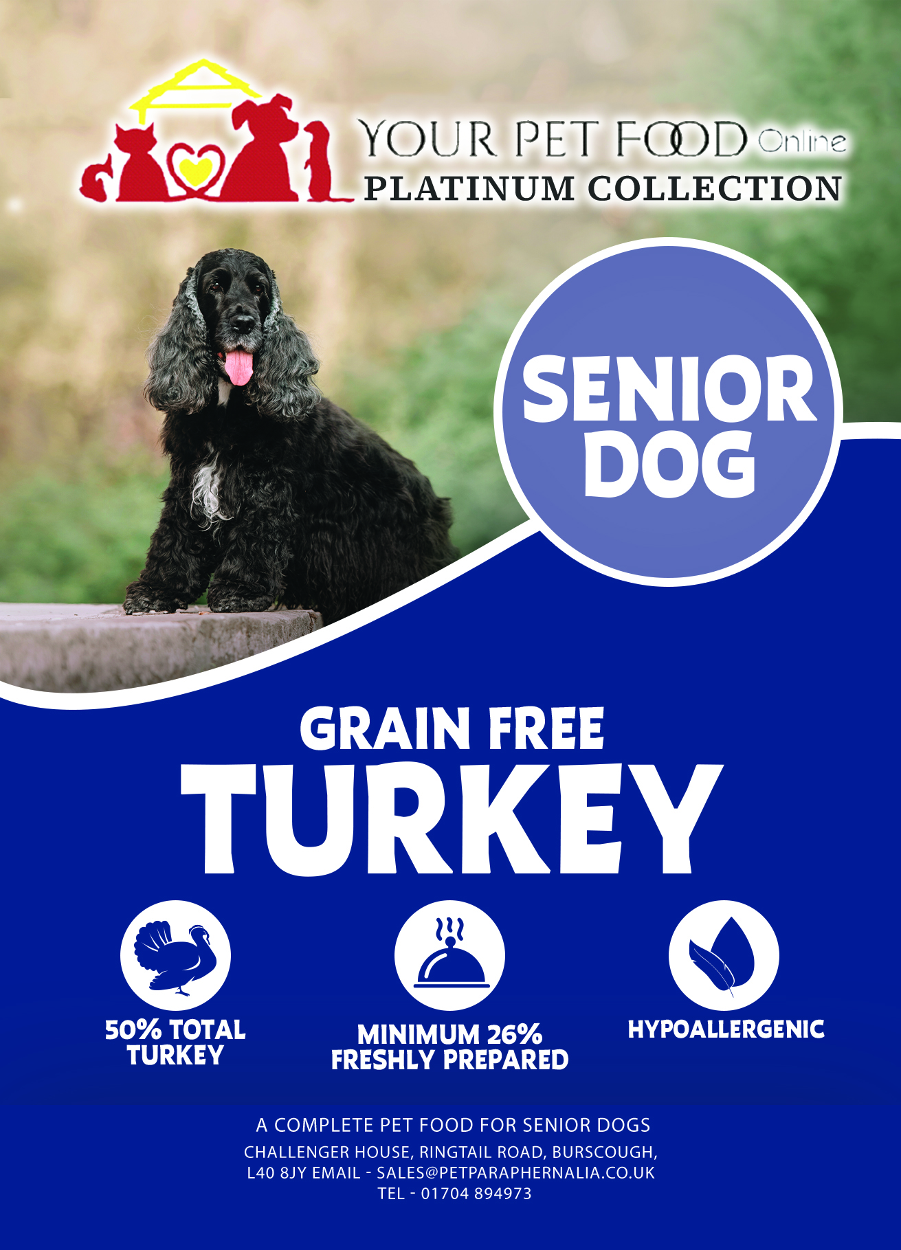 Freshly Prepared Grain Free Turkey for Your Older Dog