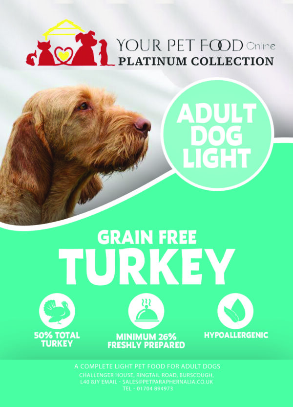 Grain Free Freshly Prepared Turkey for Your Over Weight or Less Active Dog