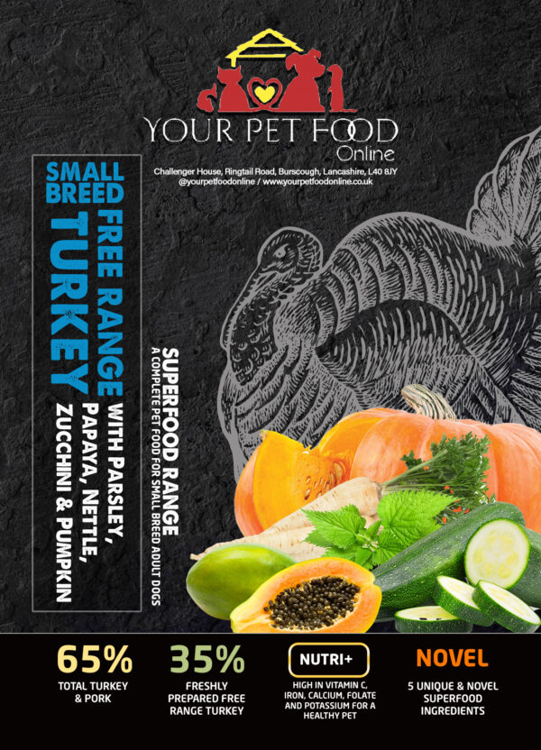 Superfoods Range Turkey & Pork for Your Small Breed Adult Dog